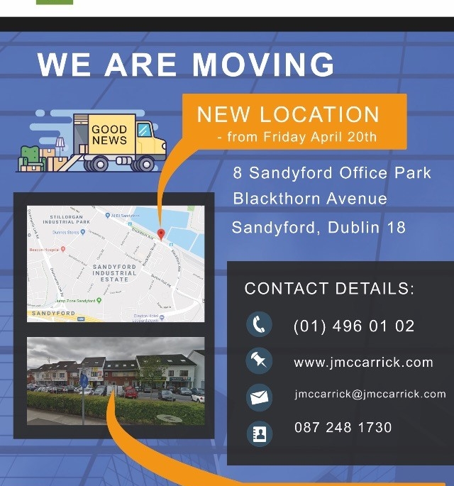 Change of Address - We have Moved to a New Location